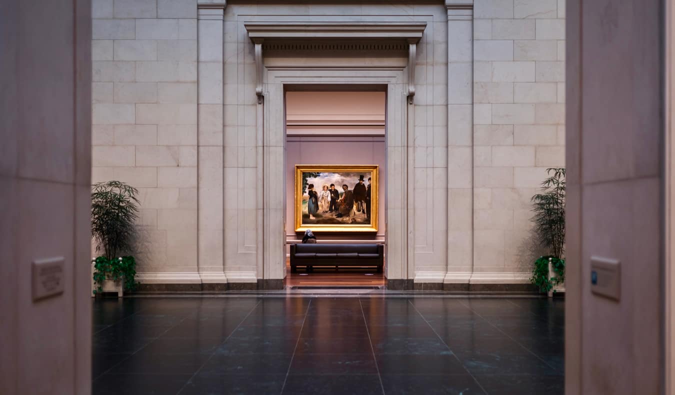 The interior of the National Gallery of Art in Washington, DC