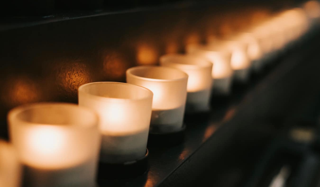 Candles inside the Holocaust Museum in Washington, DC