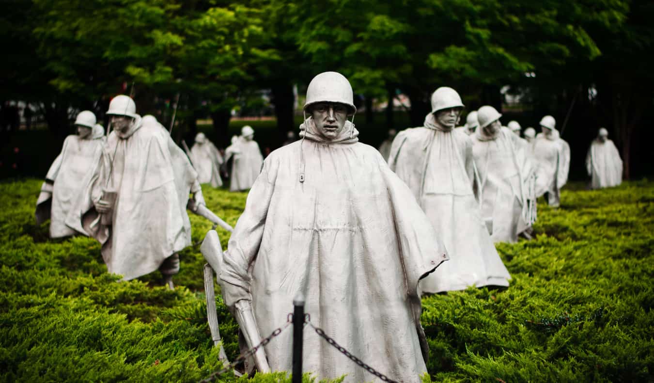 Korean War Memorial at the National Mall in Wasington, DC