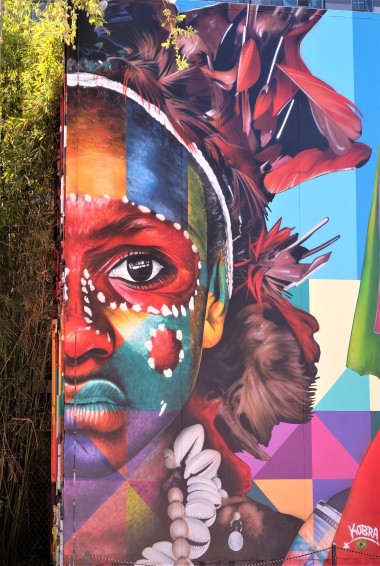 bright and colorful mural in Wynwood, Miami