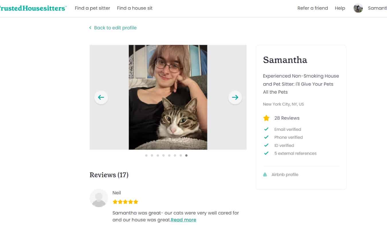 Sam Anthony's profile on Trusted Housesitters