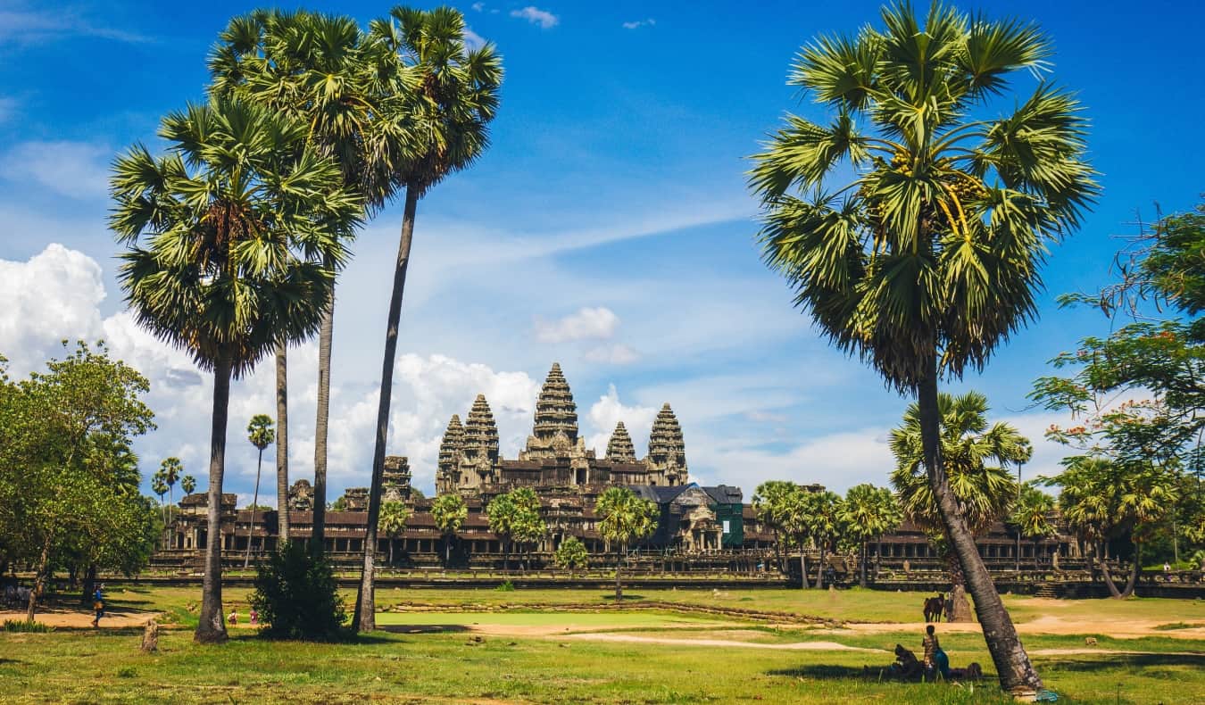 Iconic archaeological site of Angkor Wat in Cambodia