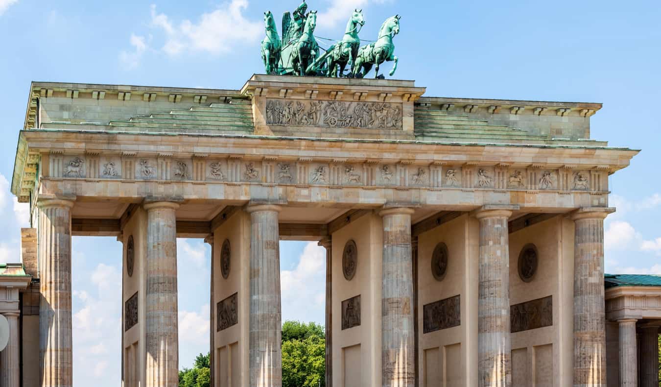 The iconic Brandenburg Gate in Berlin, Germany