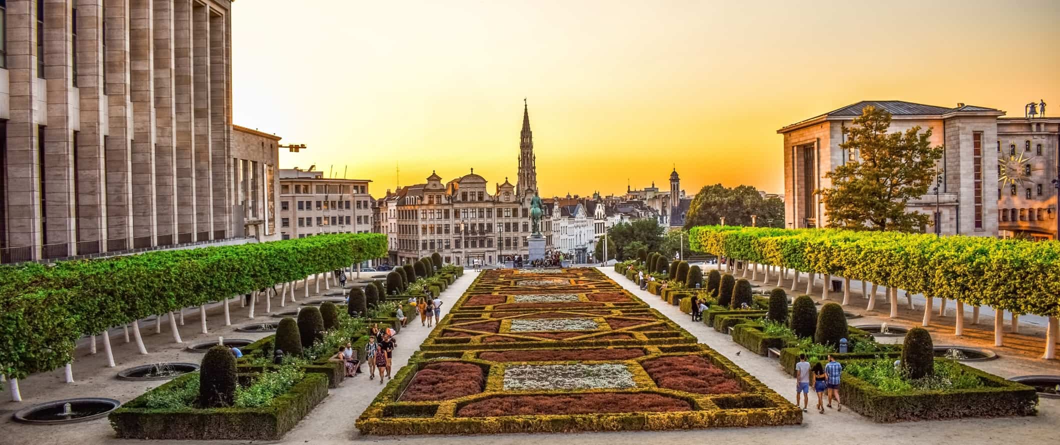 Manicured sprawling gardens in Brussels, Belgium