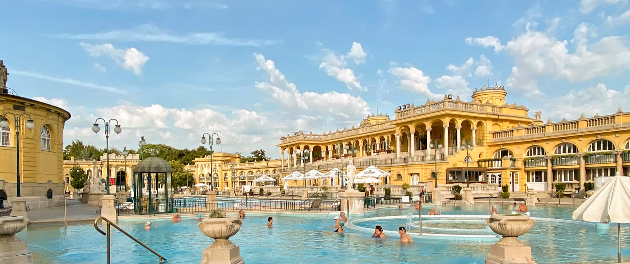 The famous Széchenyi bathhouse in beautiful Budapest, Hungary
