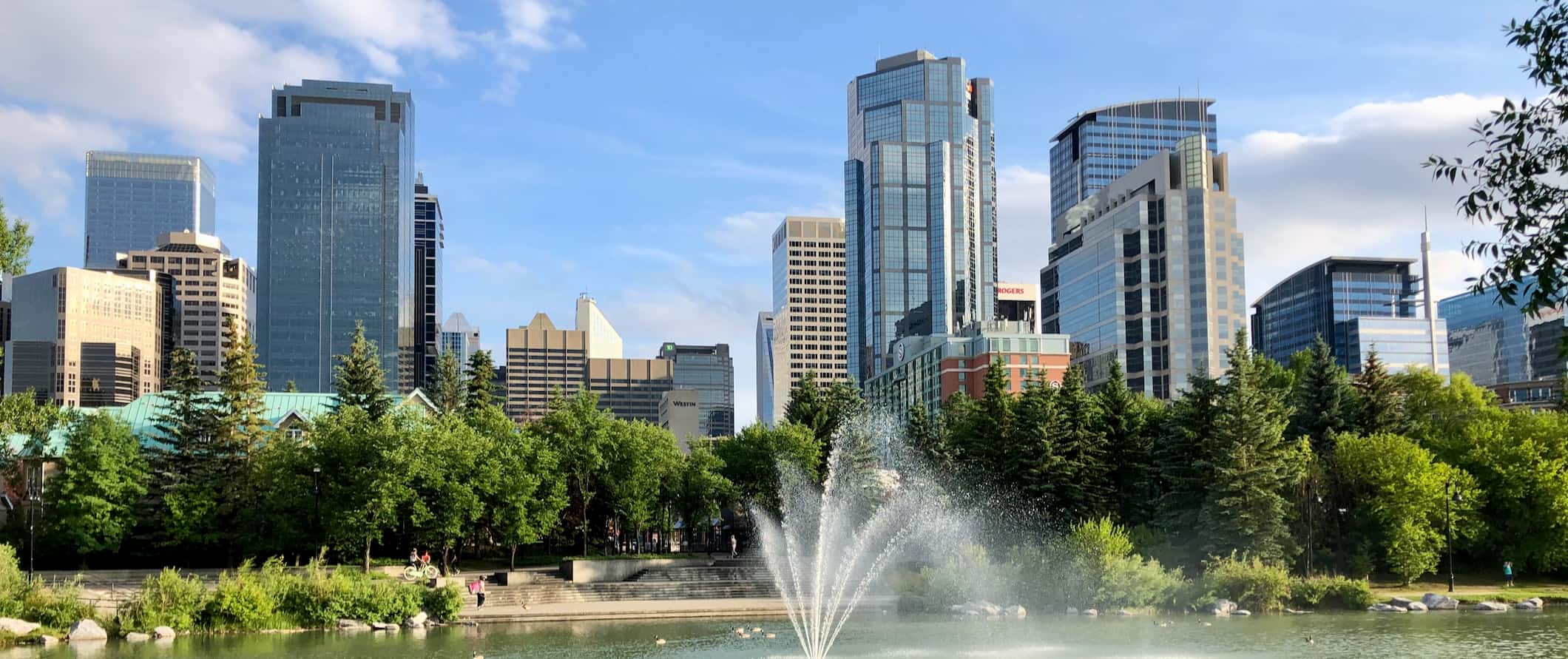 A sunny summer day overlooking Calgary, Canada