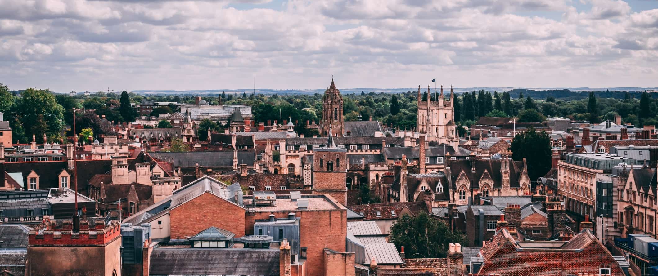 View over the rooftops of Cambridge, England