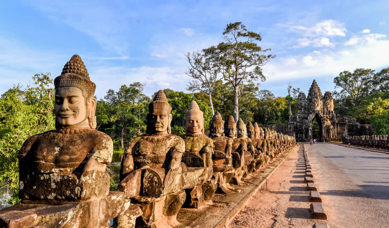 Ancient Buddhist relics at a historic site in beautiful Cambodia