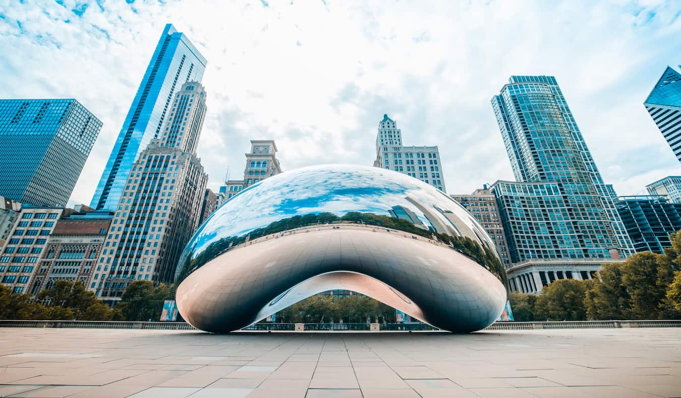 The famous Bean in Millenium Park, Chicago