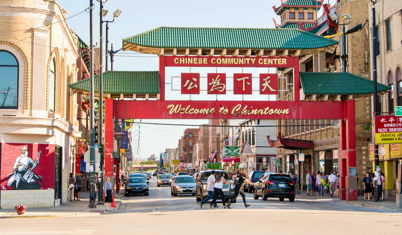 The iconic Chinatown sign in Chicago's historic Chinatown