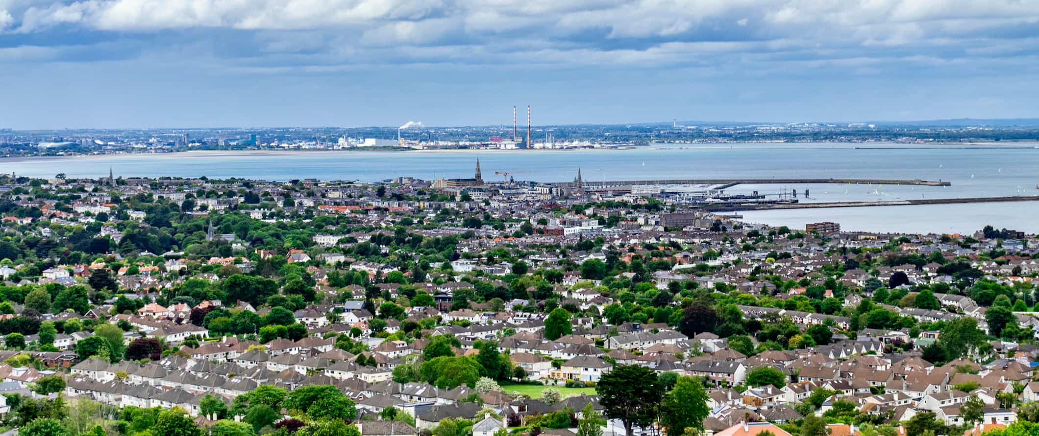 The view overlooking the landscape around Dublin, Ireland