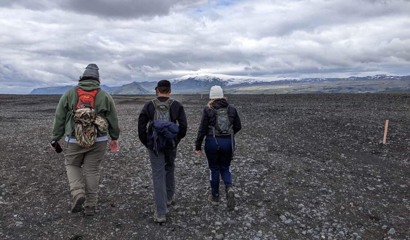 A group of FLYTE students from Hawaii hiking in Iceland