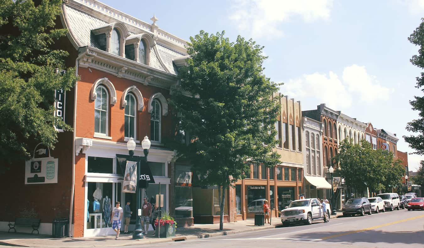 The charming and historic downtown of Franklin, TN