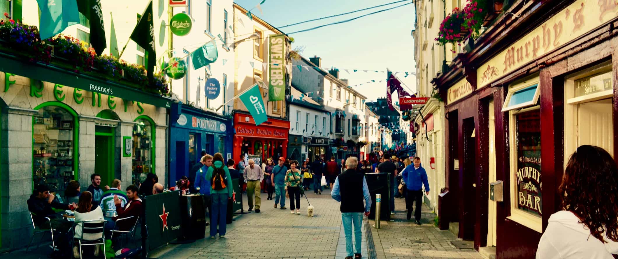 The main shopping street in charming Galway, Ireland