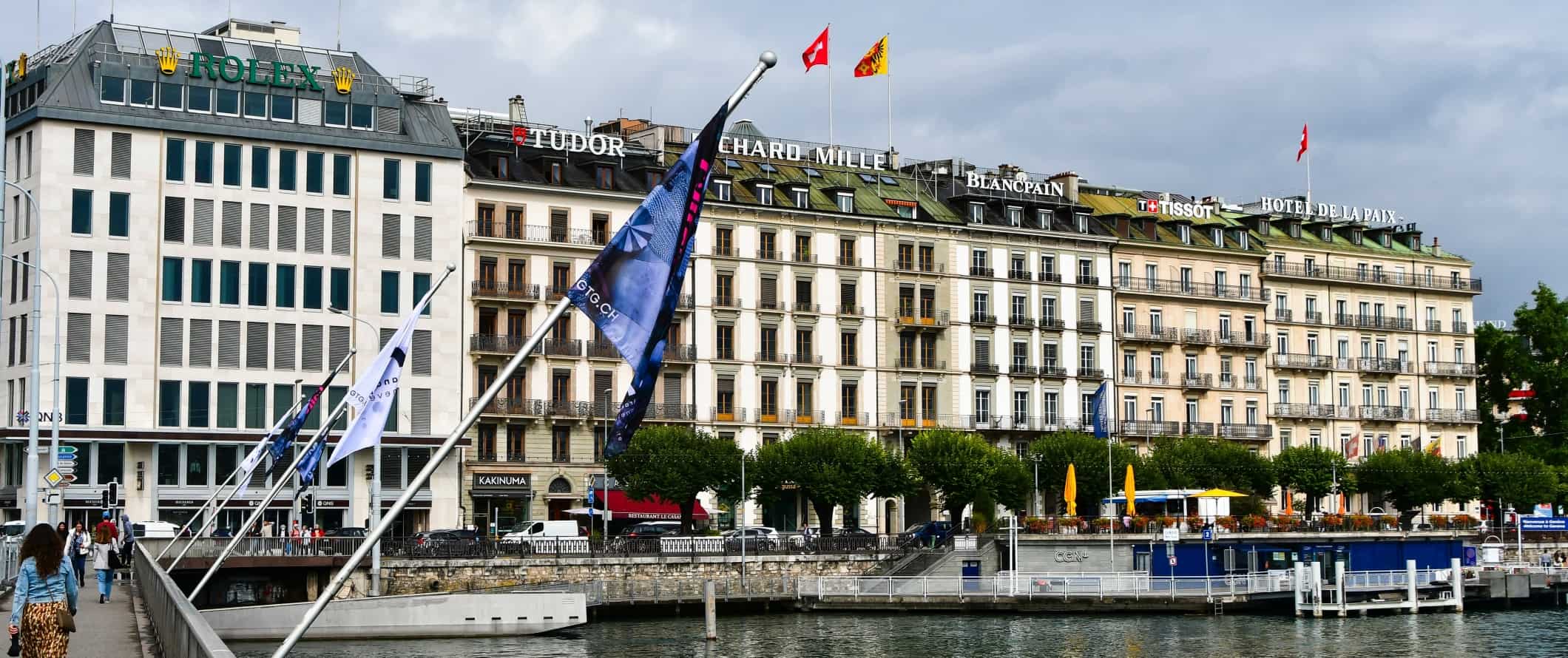 Buildings along the waterfront in Geneva, Switzerland