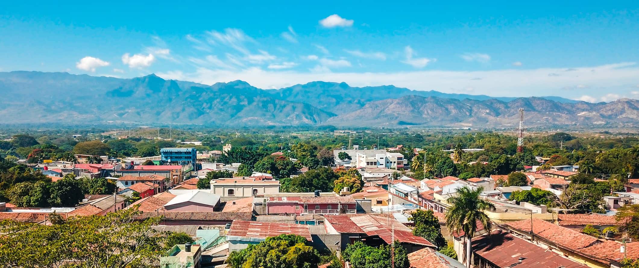 A sprawling town with old buildings in Honduras