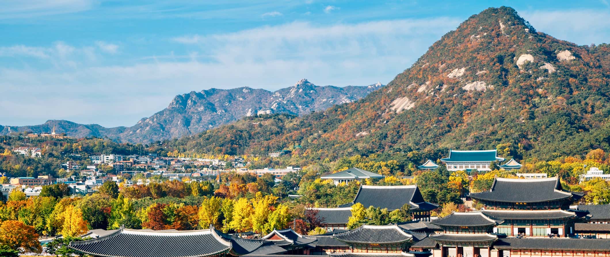 The rugged mountains and greenery of South Korea