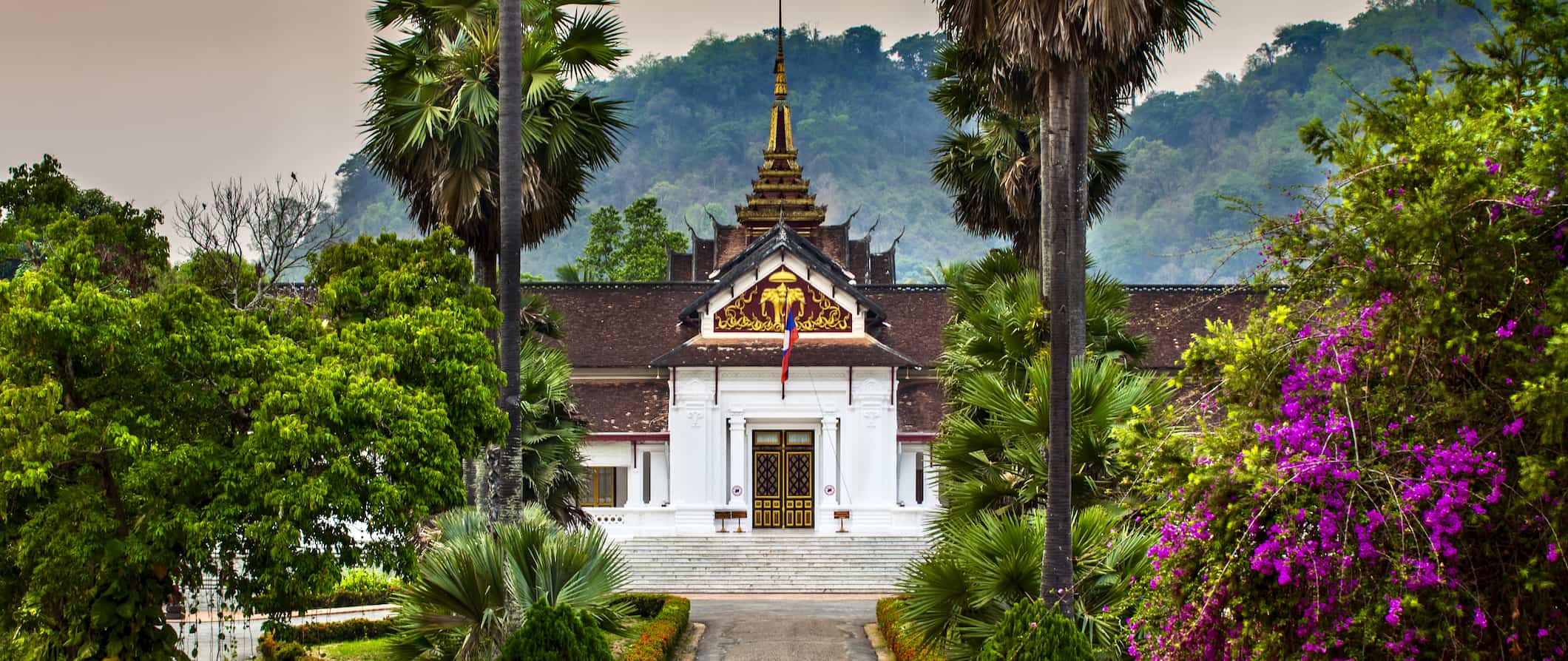 A historic religious building in Luang Prabang, Laos