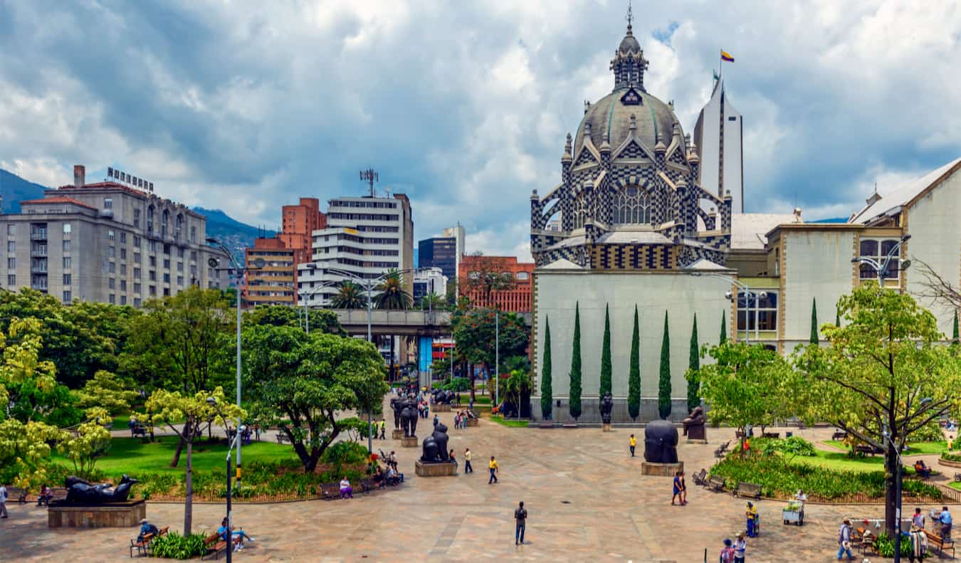 Botero Square in the Old Town of Medellin, Colombia