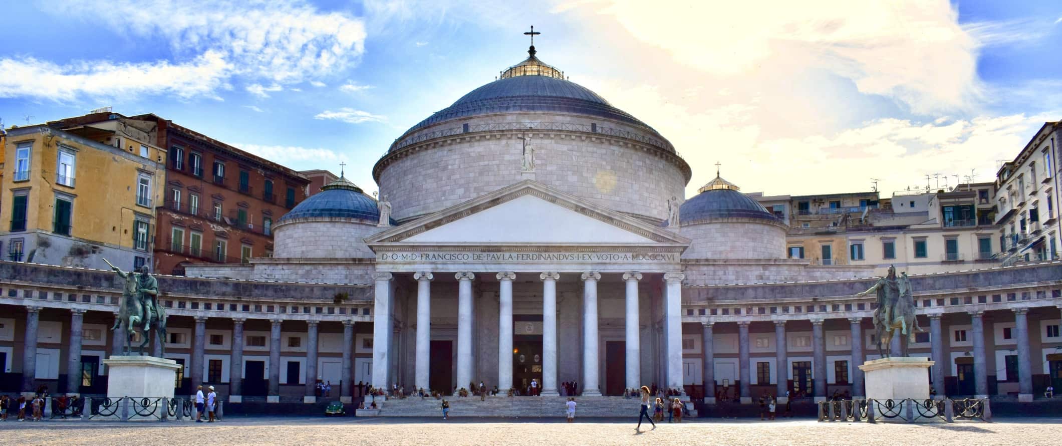 San Francesco di Paola basilica in the main square of Naples, Italy.