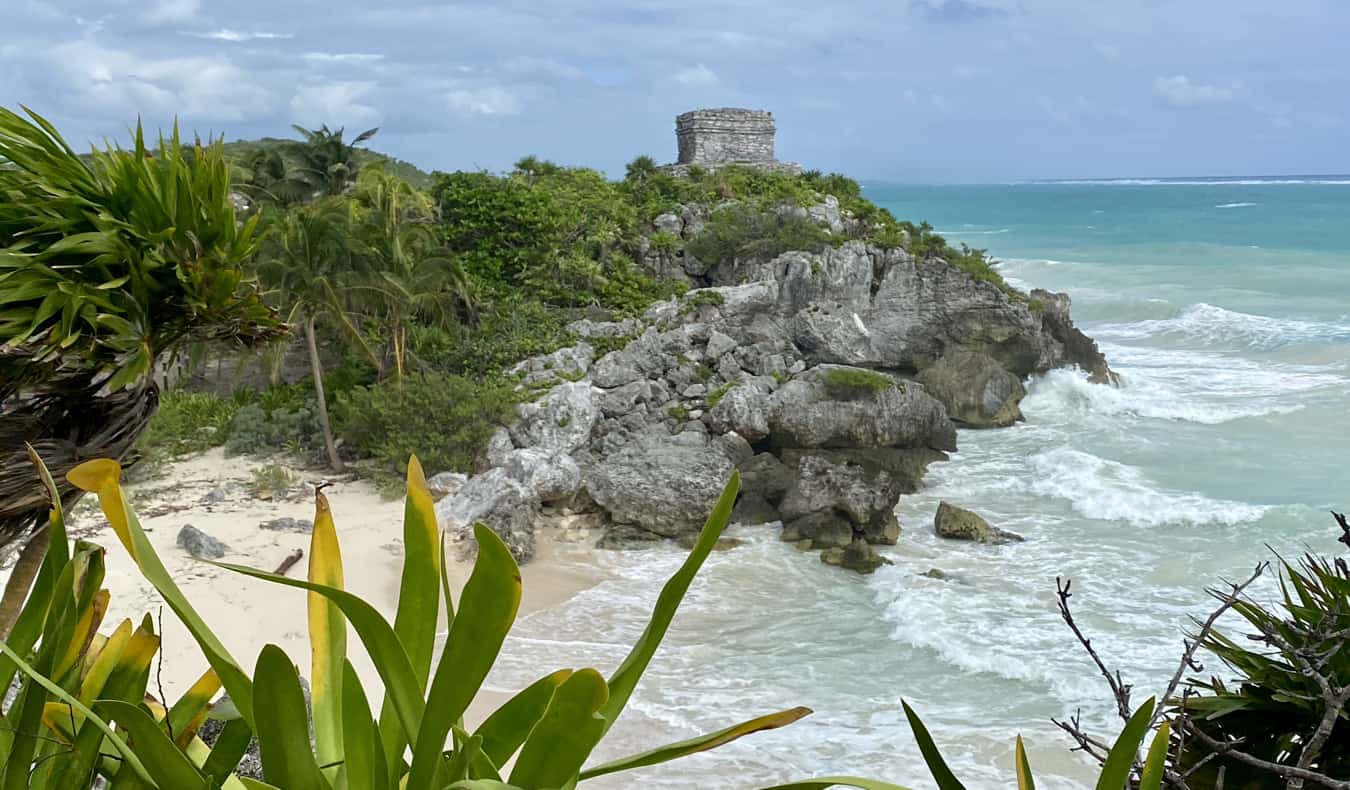 tulum ruins by seaside