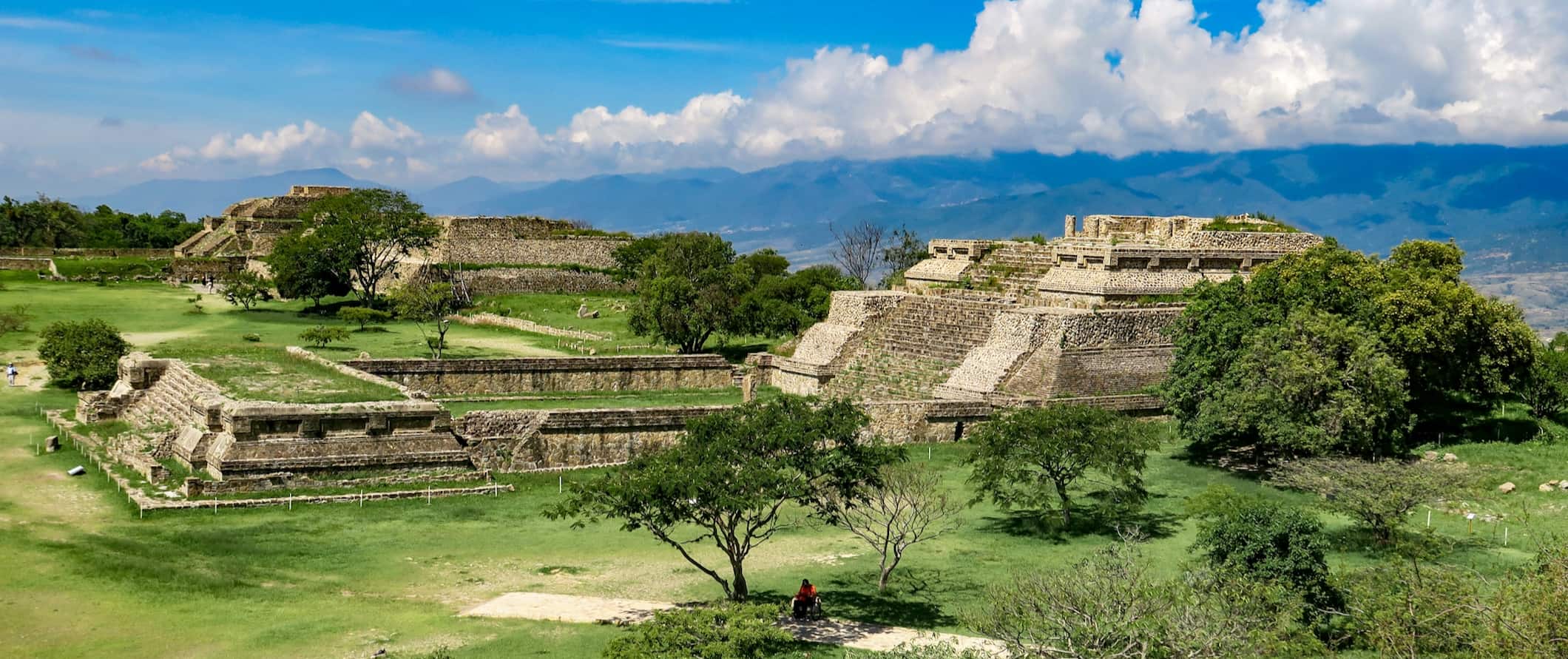 The ancient site of Monte Alban and its historic ruins near Oaxaca, Mexico