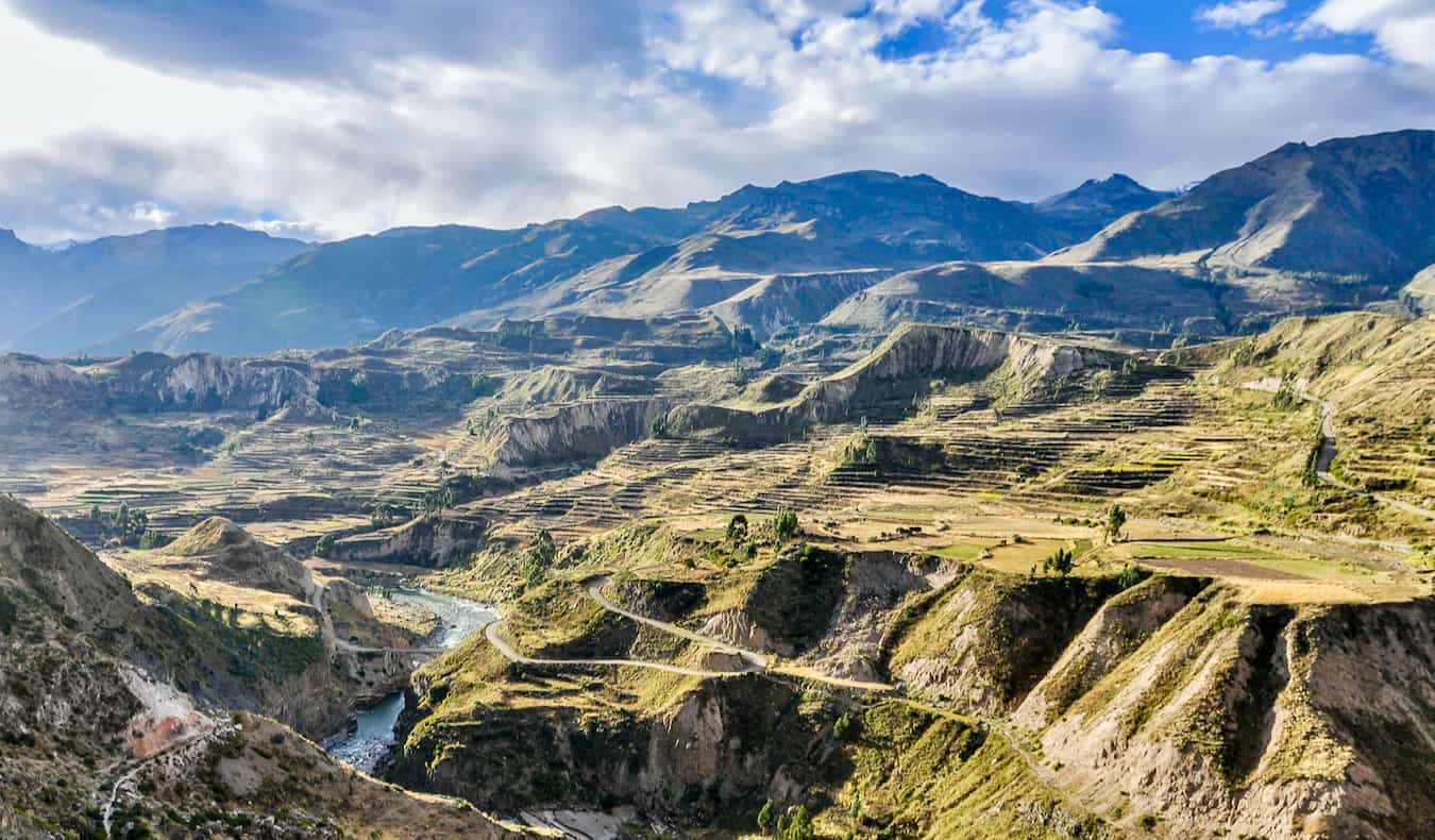 Sweeping views over the massive Colca Canyon in Peru