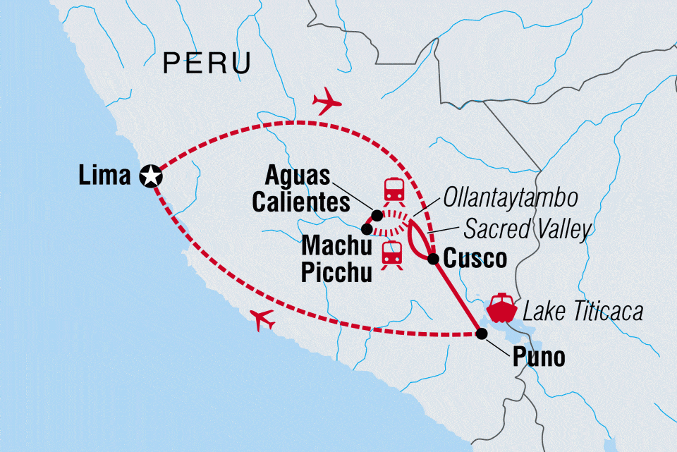 Vintage Peru travel map from Intrepid Travel