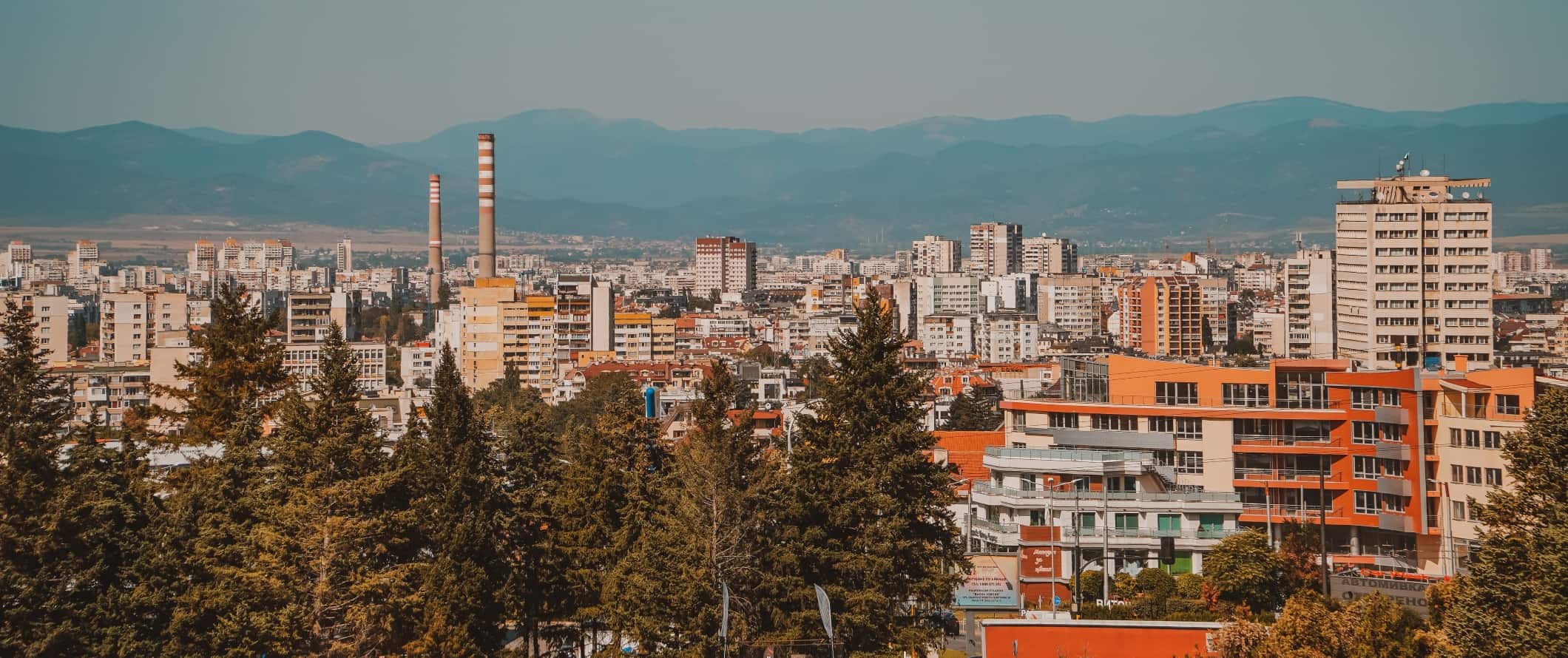 City view over the rooftops of Sofia, Bulgaria