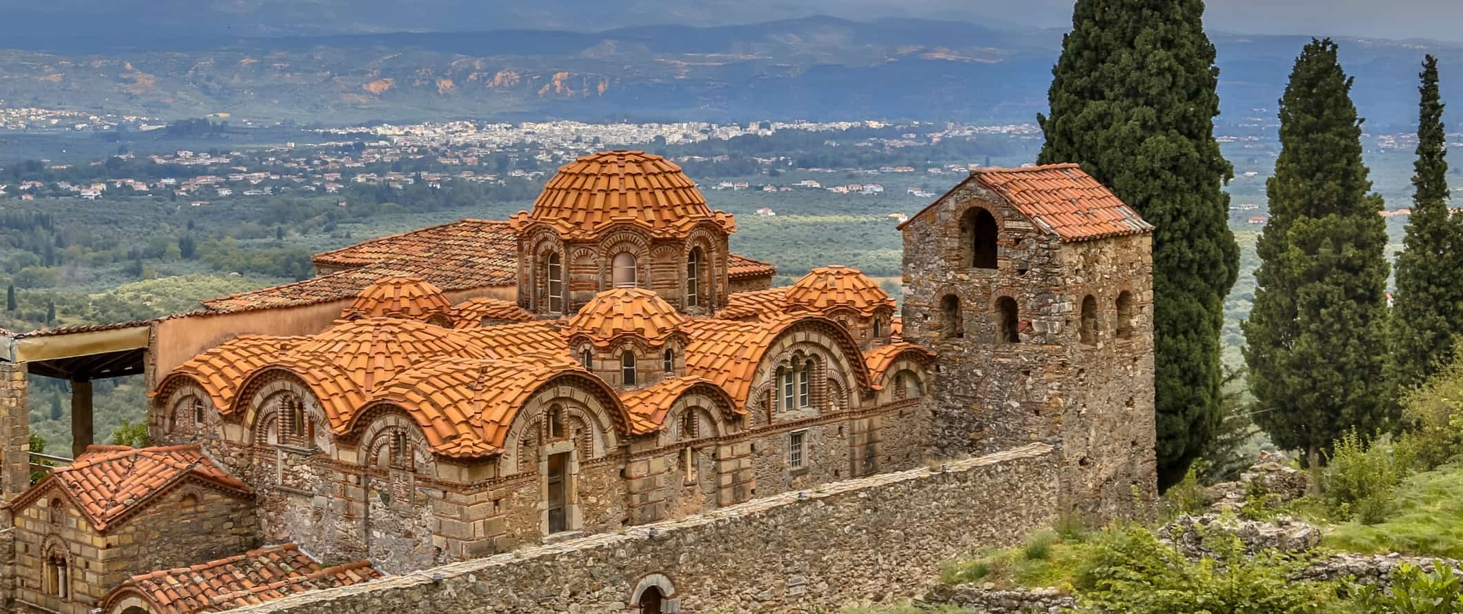 Byzantine monastery in Mystras near Sparta, Greece.