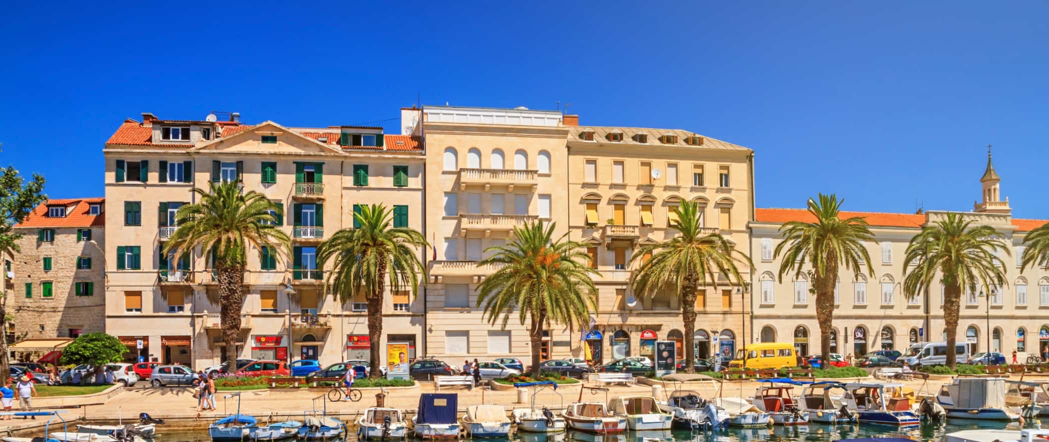 The charming coast of Split, Croatia and its historic seaside buildings