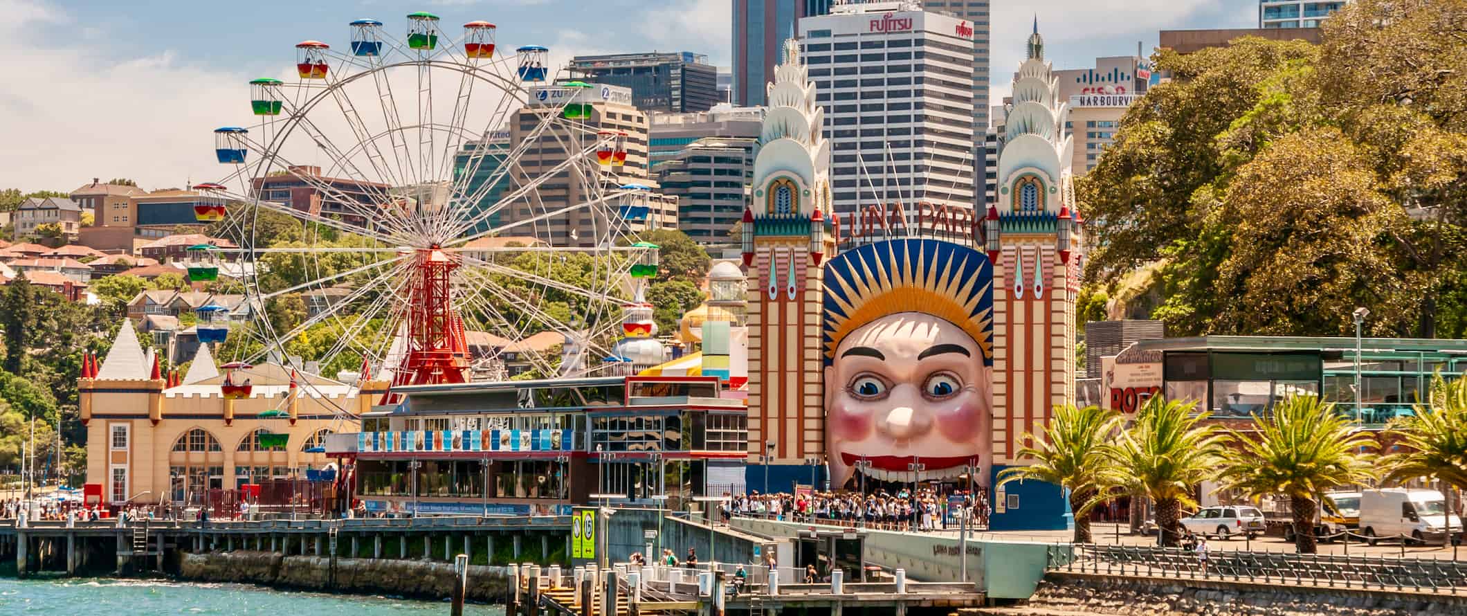 Carnival rides along the coast of sunny Sydney, Australia