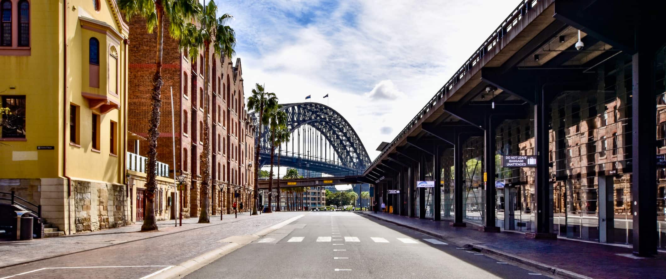An empty street on a quiet day in sunny Sydney, Australia
