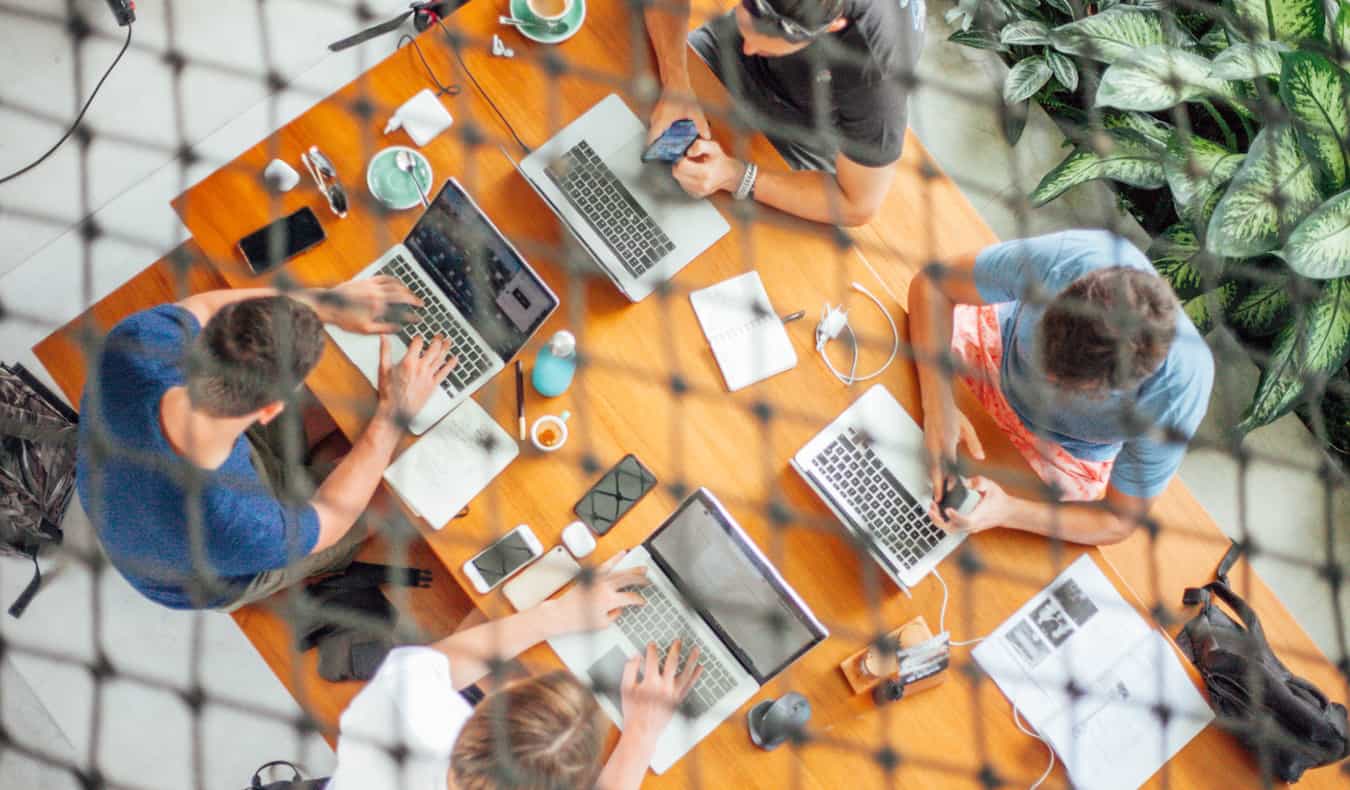 People coworking at the Tribal Bali hostel