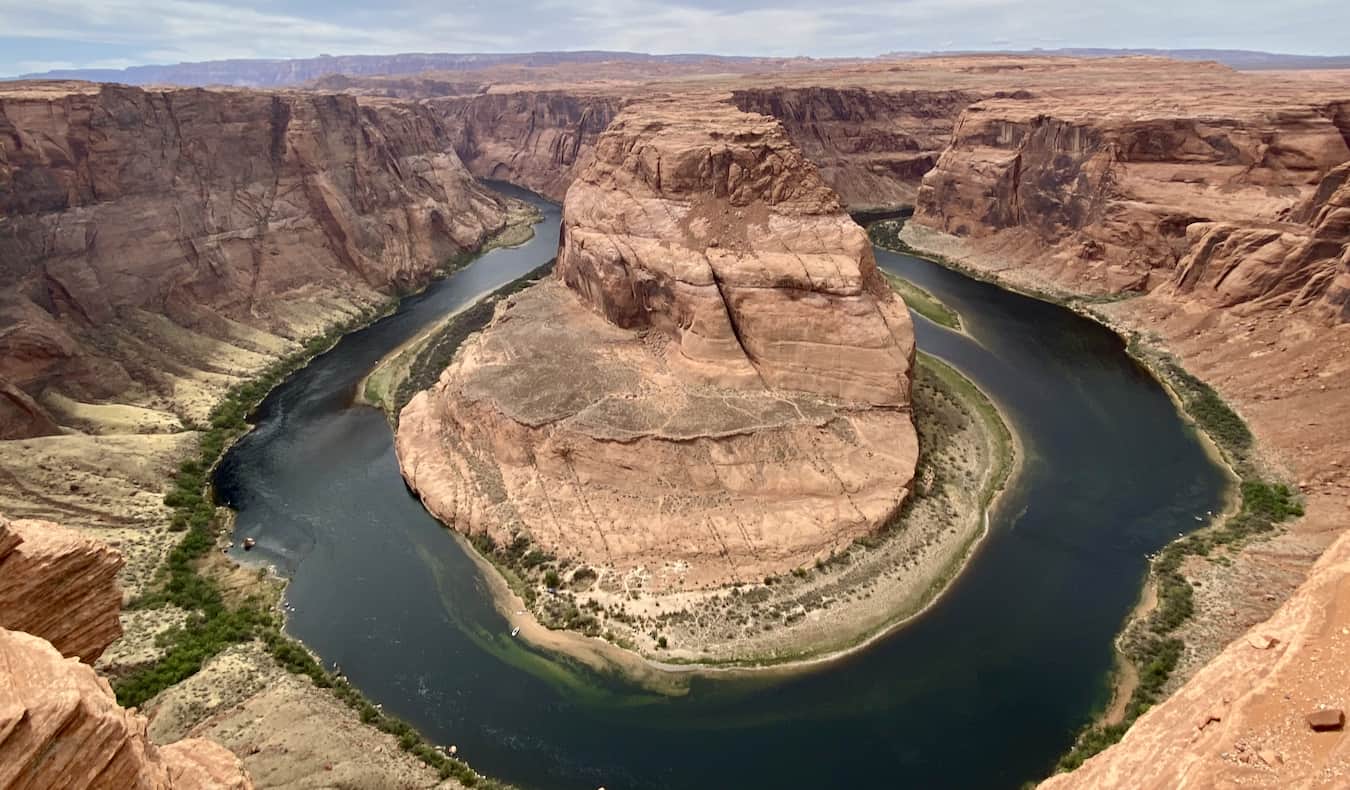 The famous Horseshoe Bend as seen by Nomadic Matt while on a roadtrip
