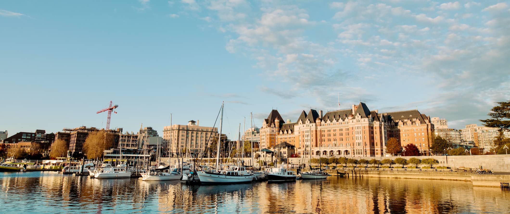 A historic building along the shore of Victoria on Vancouver Island, Canada