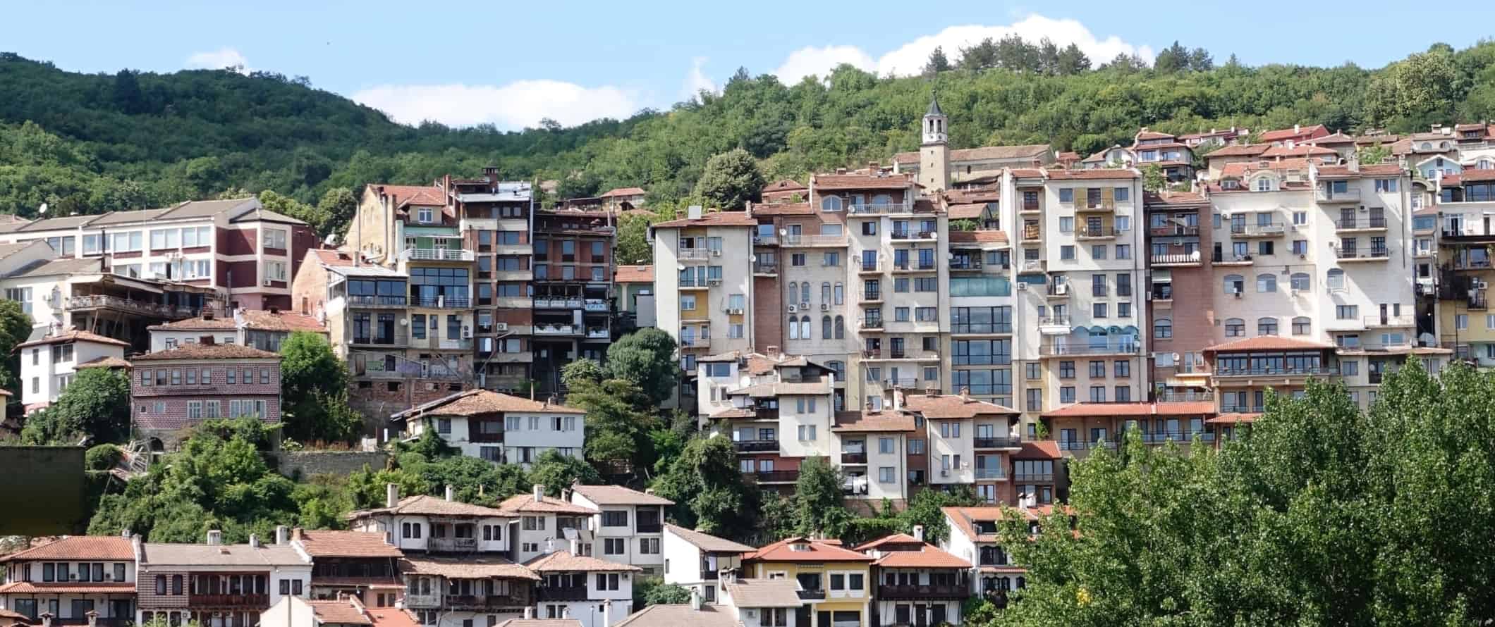 Stacked houses on top of houses in Veliko Tarnovo, Bulgaria