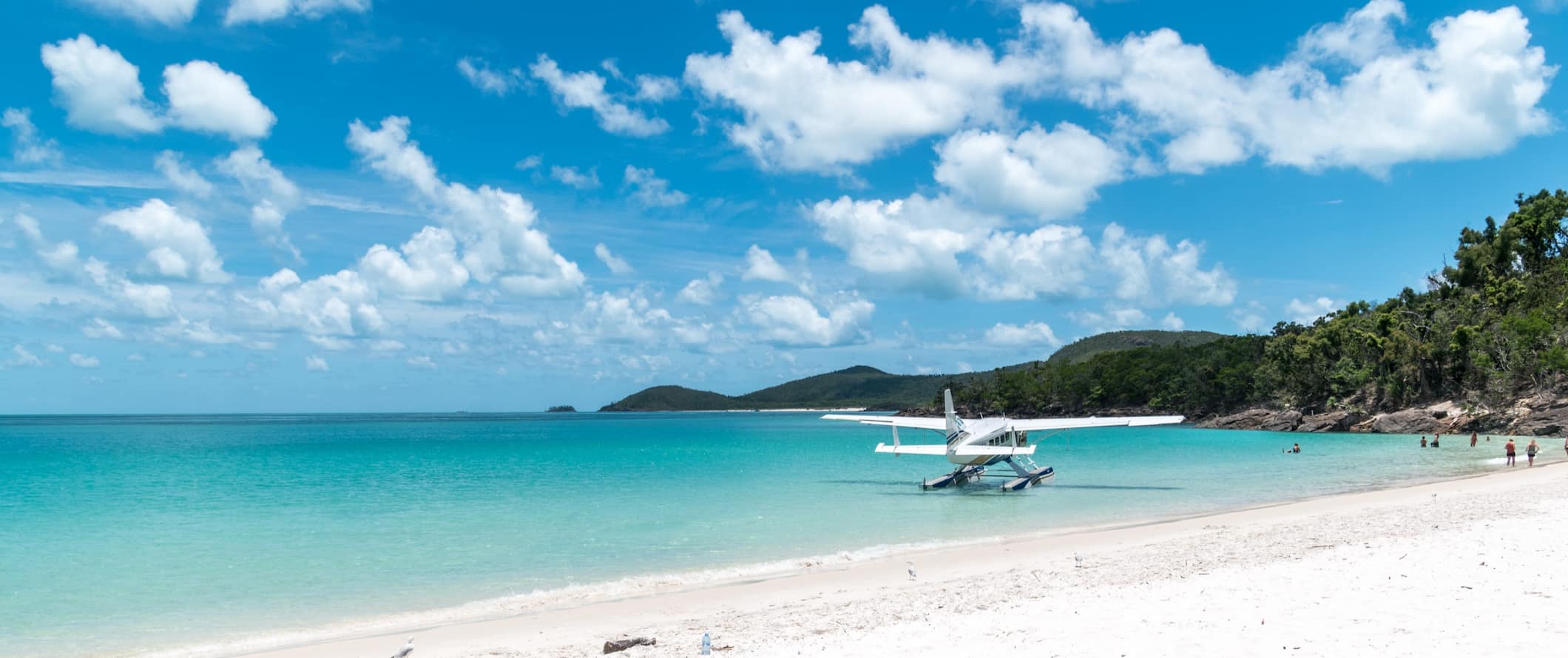 A plane on the water of the stunning Whitsunday Islands in Australia