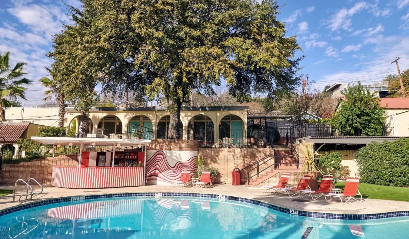 La piscine de l'Austin Motel à Austin, Texas