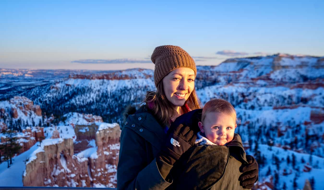 Blogger Kristin Addis traveling with her young baby
