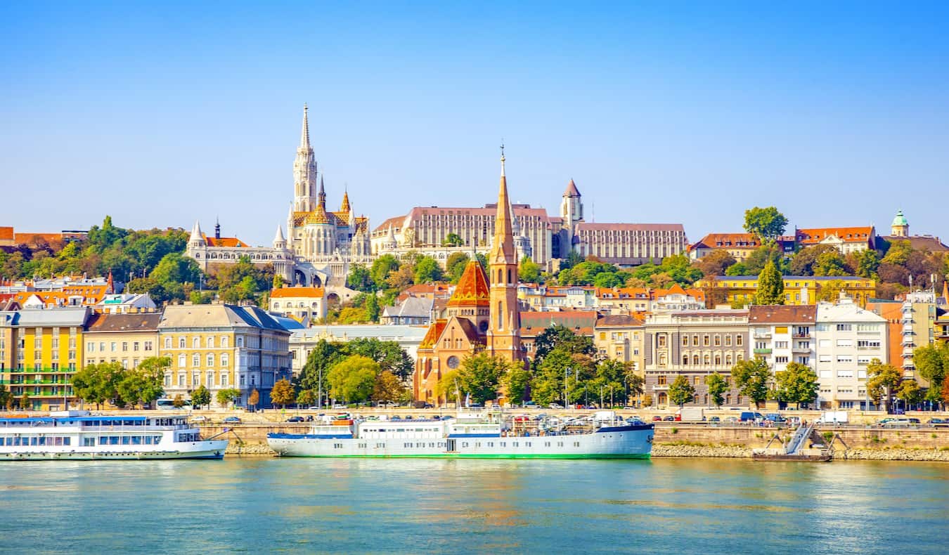 overlooking the city of Budapest, Hungary during the day