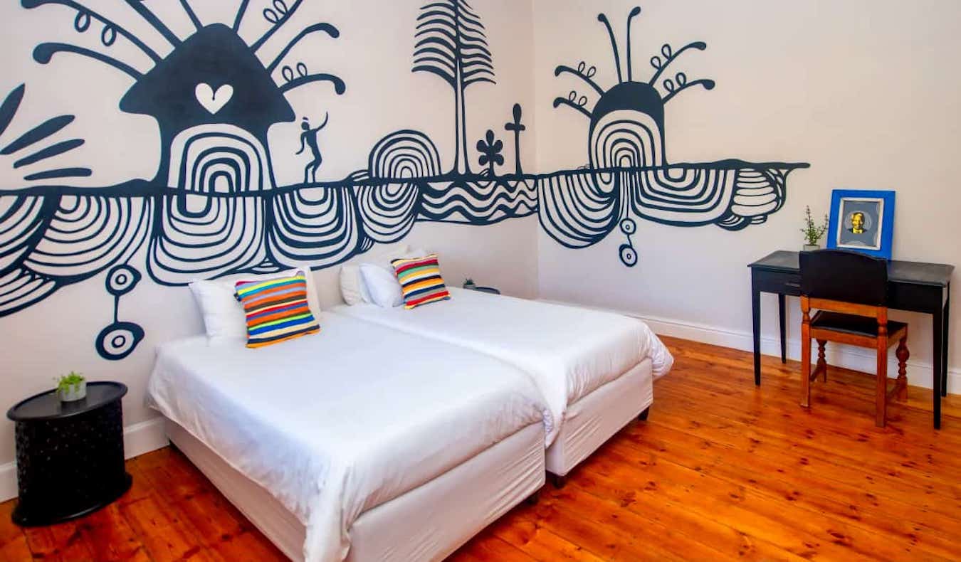 Room inside Villa Viva hostel in Cape Town, South Africa