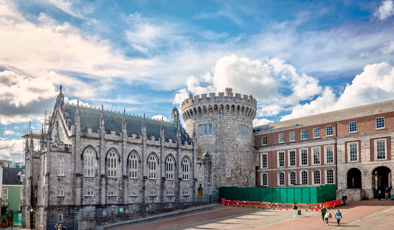 A famous Dublin Castle on a sunny summer day in Dublin, Ireland