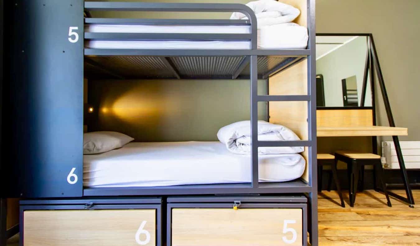 Beds in a clean and spacious dormitory in Generator, Dublin