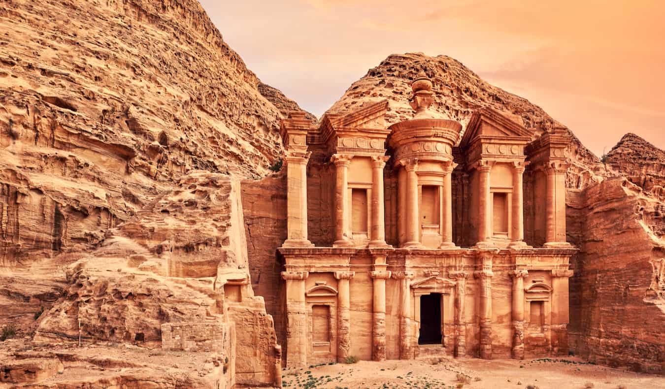 The iconic entry to the ruins of Petra, a UNESCO site in Jordan