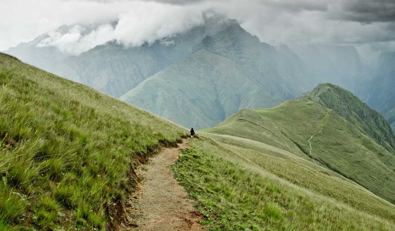 A path winding through the Sacred Valley in Peru
