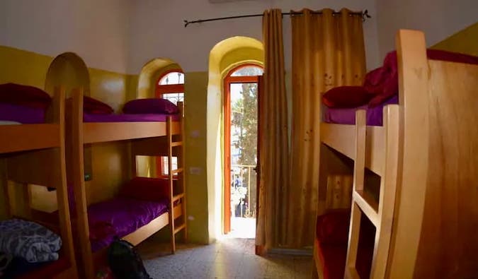 A simple dormitory in the Palm hostel in Jerusalem, Israel