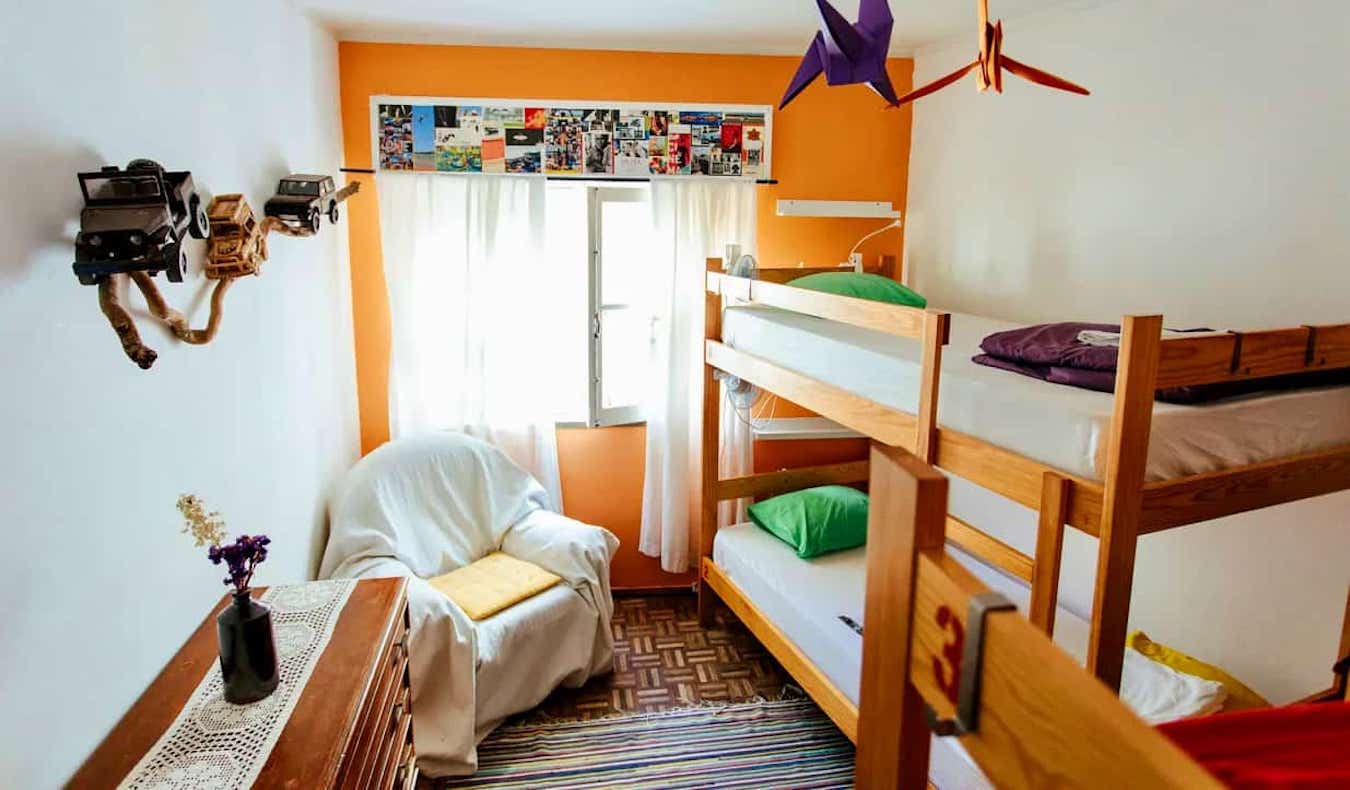 A small dormitory at the Olive Hostel in Lagos, Portugal