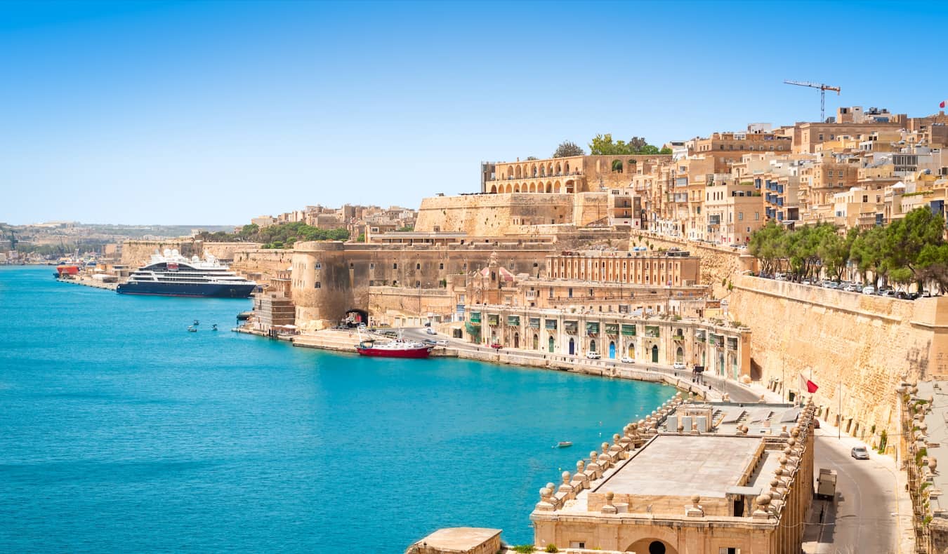 The old and historic buildings of Valletta, the capital of Malta