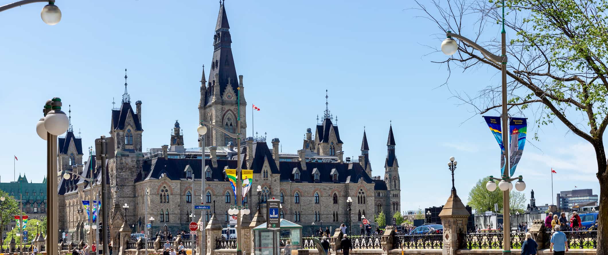 The iconic Parliament Hill in sunny Ottawa, Canada